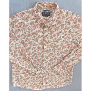 Flying Machine Women's Long sleeved Shirt  Large‎ Floral Yellow Orange Polyester